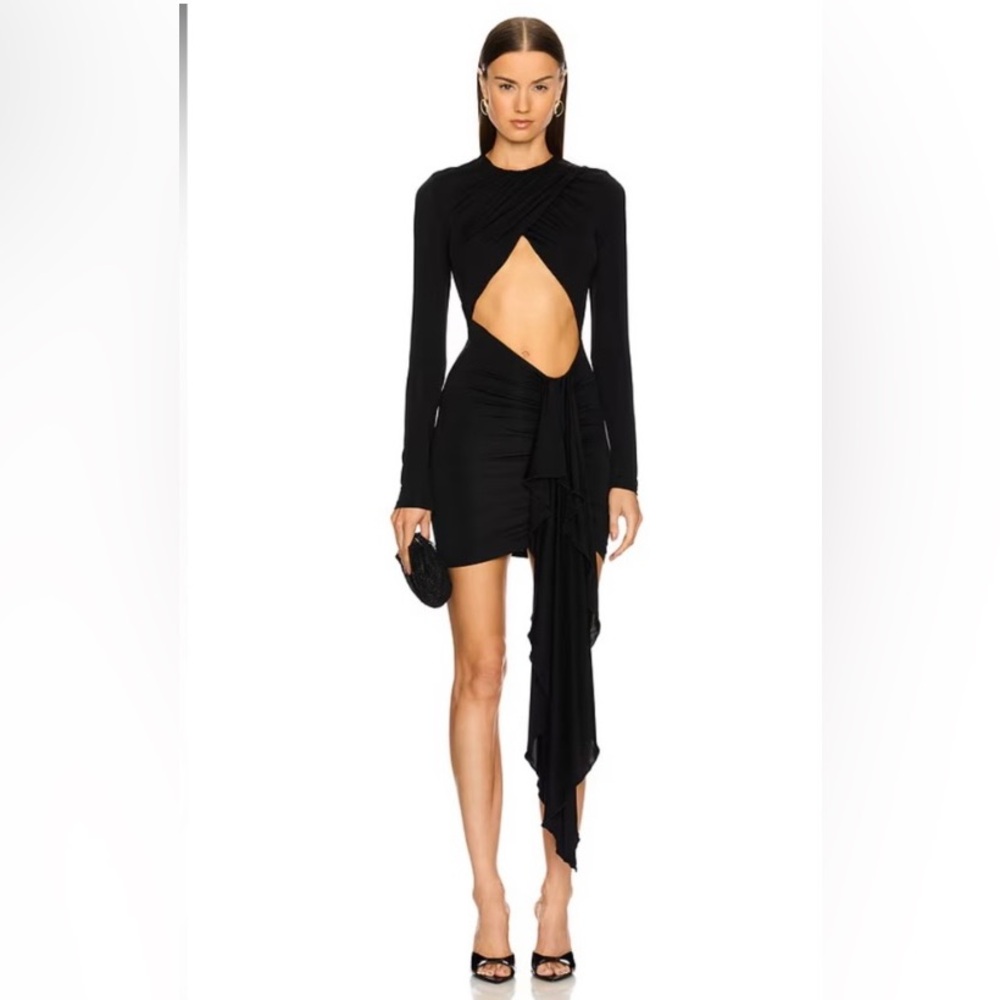 Michael Costello × Revolve Isabella Mini Dress Black